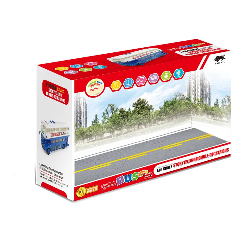 1/16 scale plastic toy double decker model diecast toy vehicles bus