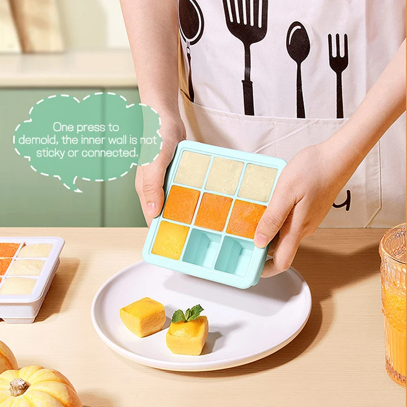 Silicone Ice Cube Tray Mold  Square Large Ice Cube Trays  ice cream mold with Lid