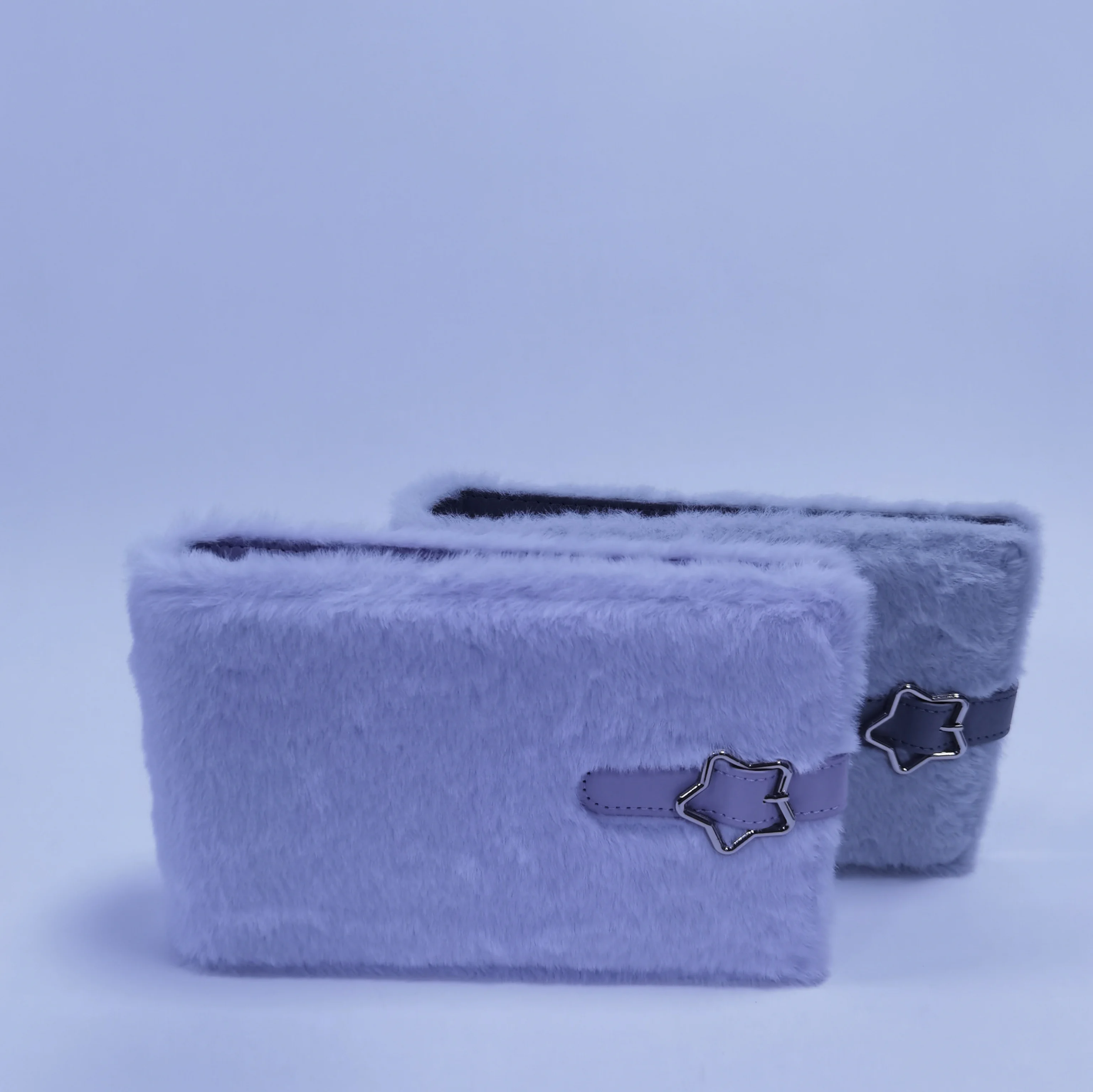 Plush ring binder Holder with star design magnetic closure, extra soft fluffy ring binder for refillable photo album