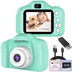 Children Mini Digital Camera Dual Lens 2 inch Touch Screen 1080P Video Camera Photography Educational Toy Kid Birthday Xmas Gift