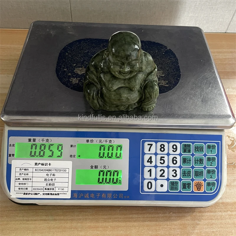 Crystal Buddha Natural Healing Gemstone Xiuyan Jade Happy Buddha Crystal Craft For Decor