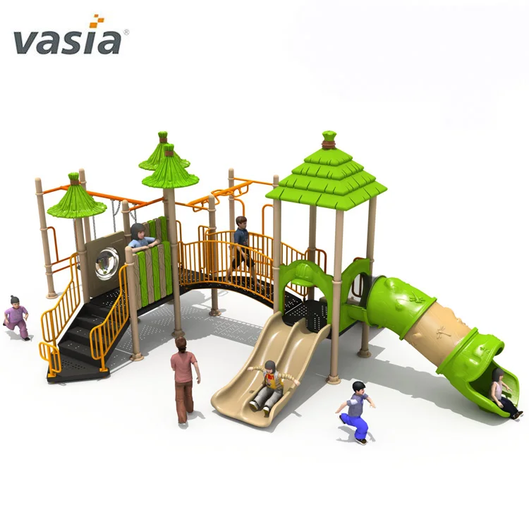 2020 Vasia  cheap large outdoor kids playsets playground  with plastic slide