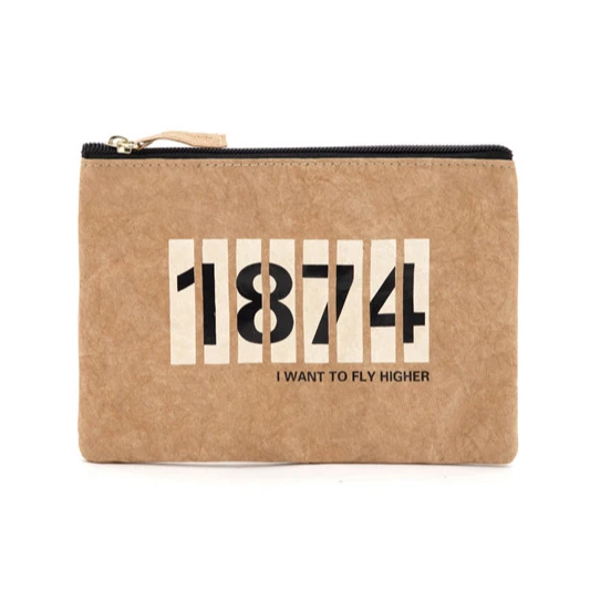 women makeup bag brown vintage envelope cosmetic bag with zipper