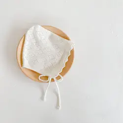 Newborn Lace Up Hat New Jacquard Solid Baby Girl Princess Hat