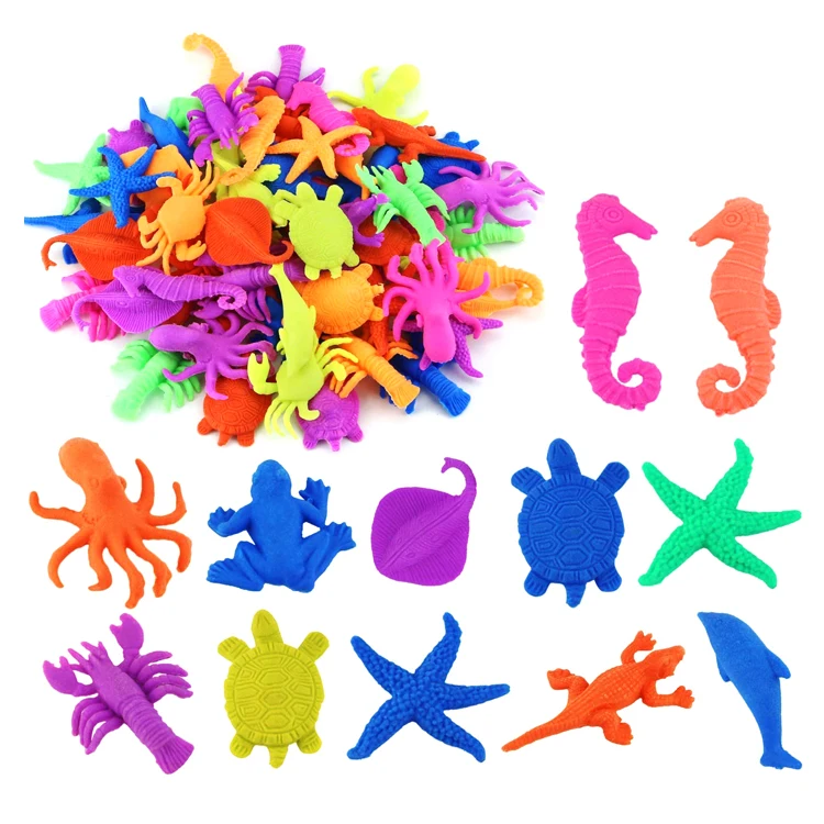 
LDD593 Sensory Jelly Foam Water Growing Sea Creatures Lives Animals Fun Learning Water Expand For Kids Toys 