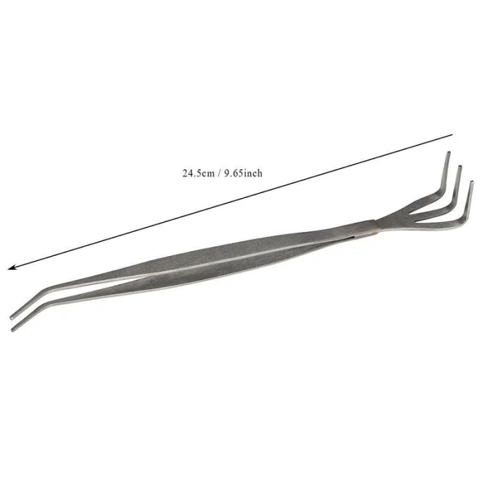 2 in 1 Stainless Steel Bonsai Gardening Tools Root Rake Spatula Tweezers Garden