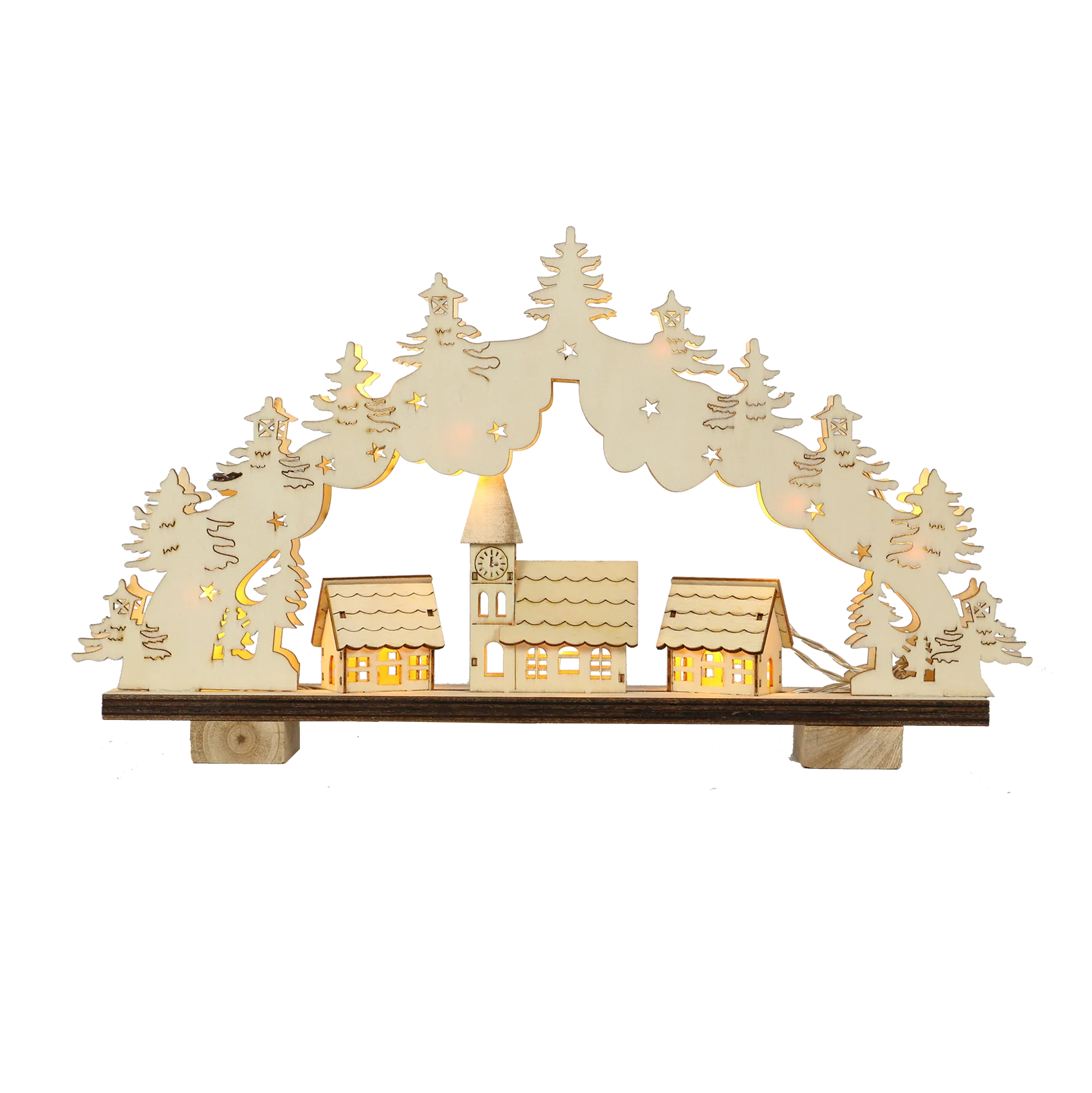 
NEW STAR LIGHTING LED christmas indoor woodeen arch bridge light 