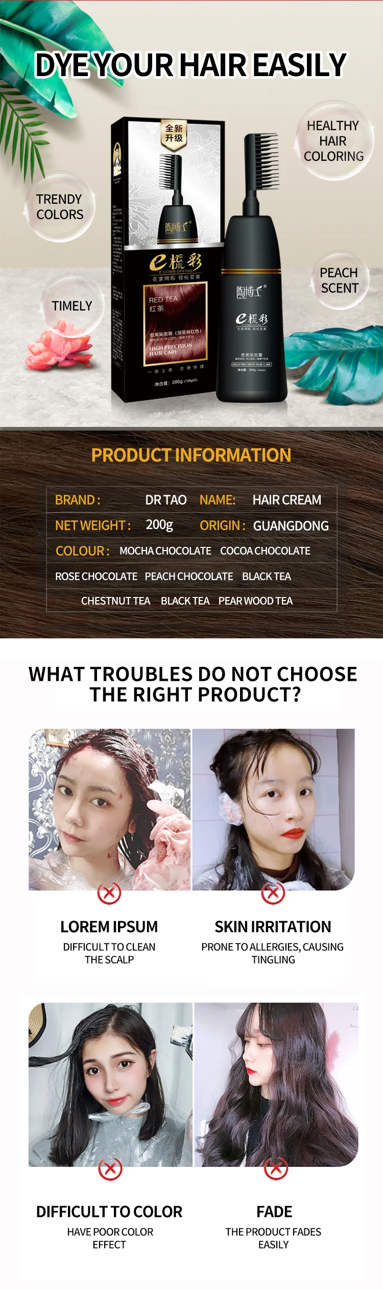 
Wholesale man women easy diy home use foam hair coloring comb magic brown black hair dye color comb 