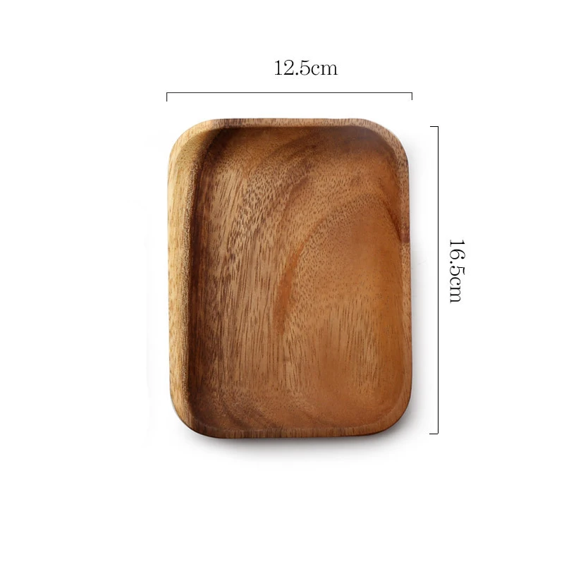 square oblong  acacia  Wood Plates Wooden  Serving Tray  Appetizer Plates