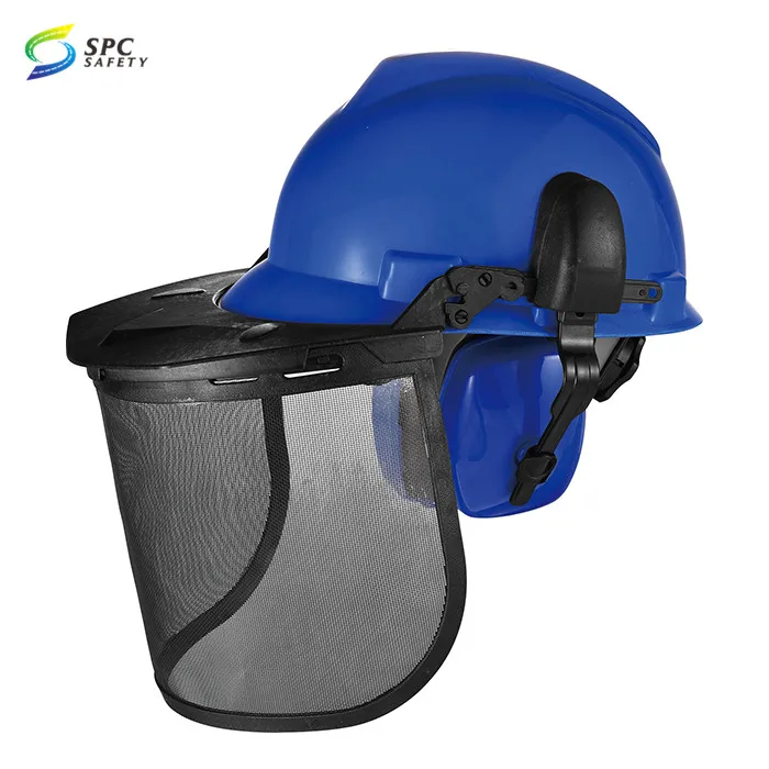 Arborist safety gear protective equipment mesh visor hard hat kit forestry Chainsaw safety helmet with face shield and ear muff