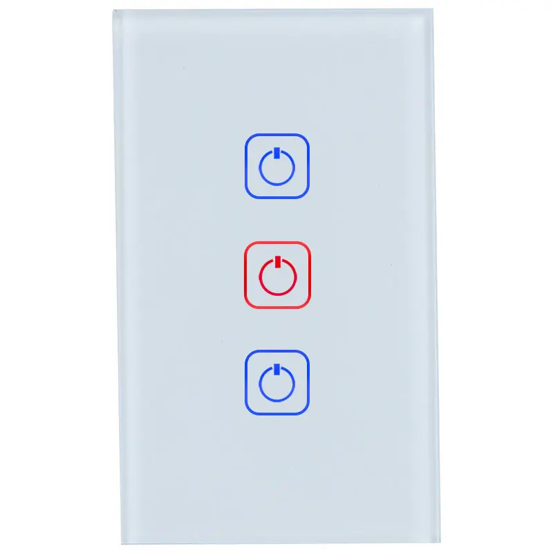 Настенный выключатель no neutal wire Tuya APP Mobile App Alexa, совместимый со стандартом США, настенный сенсорный выключатель с Wi-Fi, умный выключатель света