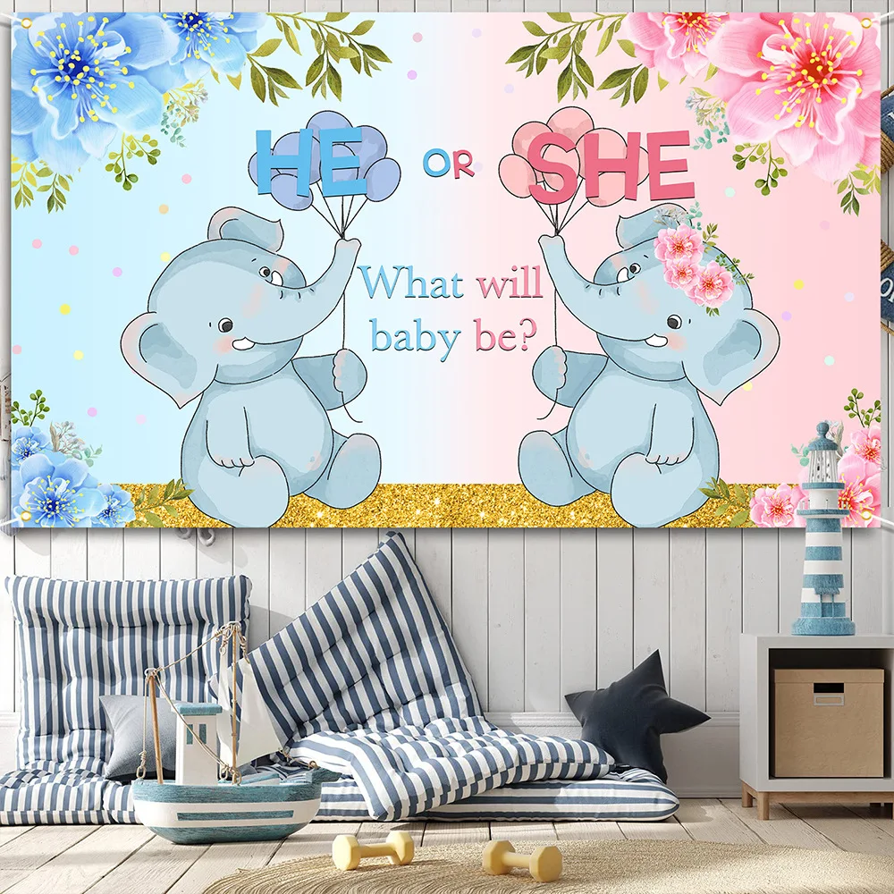 Newborn Baby Shower Backdrop For Photography Gender Reveal Backdrop for Gender Reveal Party Photography Prop