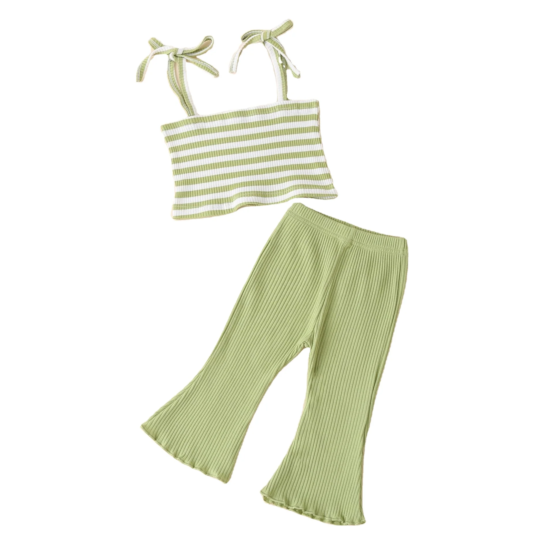 Kids summer clothes sleeveless pants 2pcs toddler clothes cotton suite baby girl