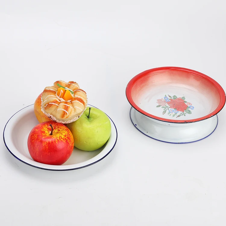 Hot-selling circular enameled dishes of different sizes