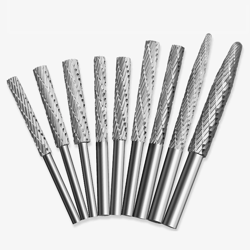 Extended rotary electric screw file High speed steel woodworking  wood carving root carving grinding head milling cutter