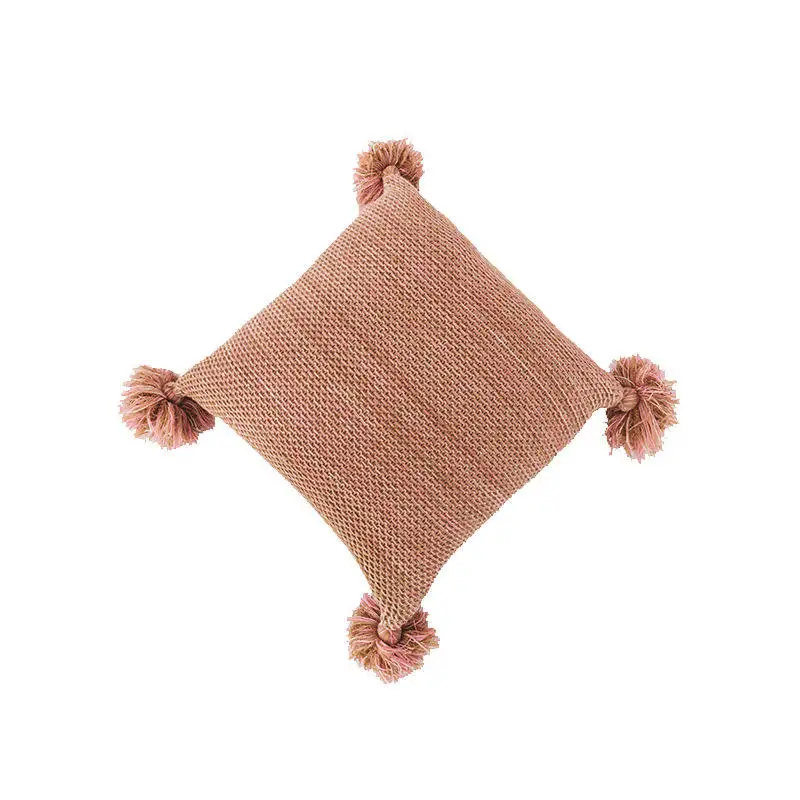 LISO Wholesale Knitted Linen Cotton Plain Pillow case Cover Linen Cushion Cover square Seat Cushion Covers