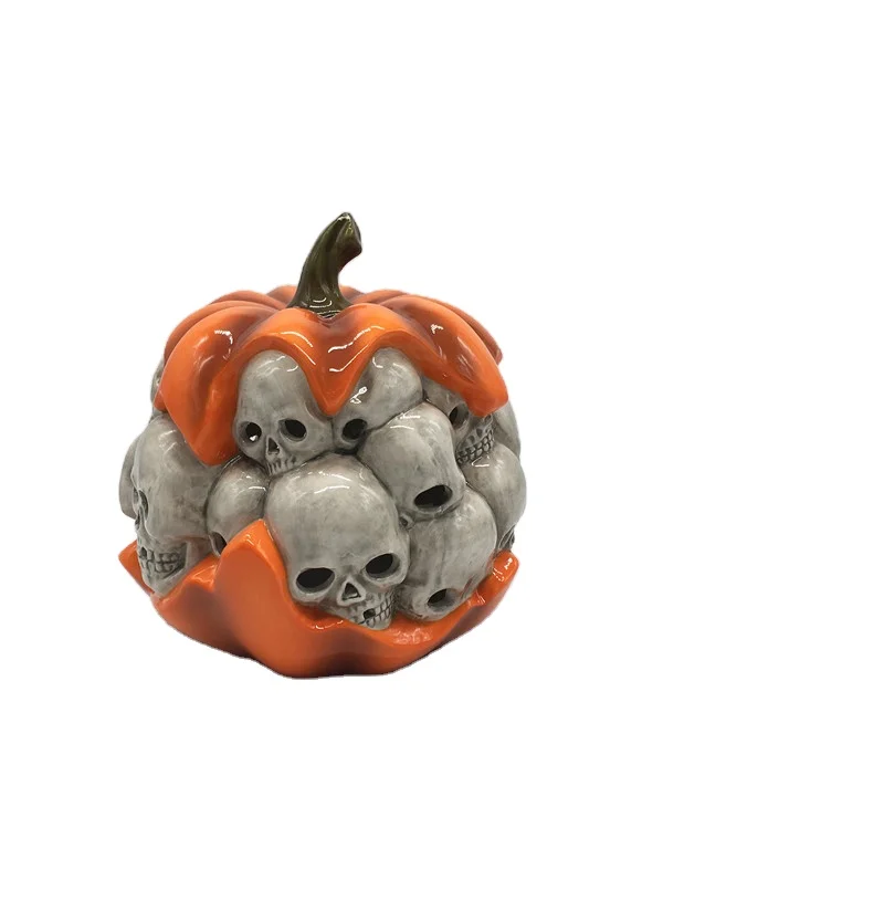 Halloween Decor Ceramic Pumpkin for  Festival Party Decor Small Horror Halloween Yard Decor