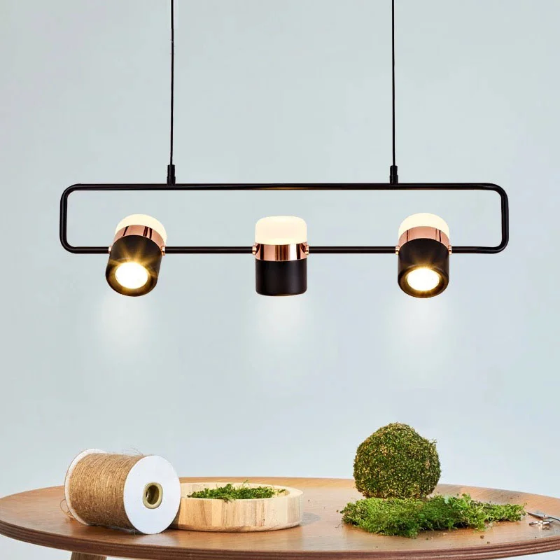 Modern Led Chandelier Lighting White Black Simple Restaurant Cafe Bar Art Hanging Lights Nordic Dining Room Island Pendant Lamp