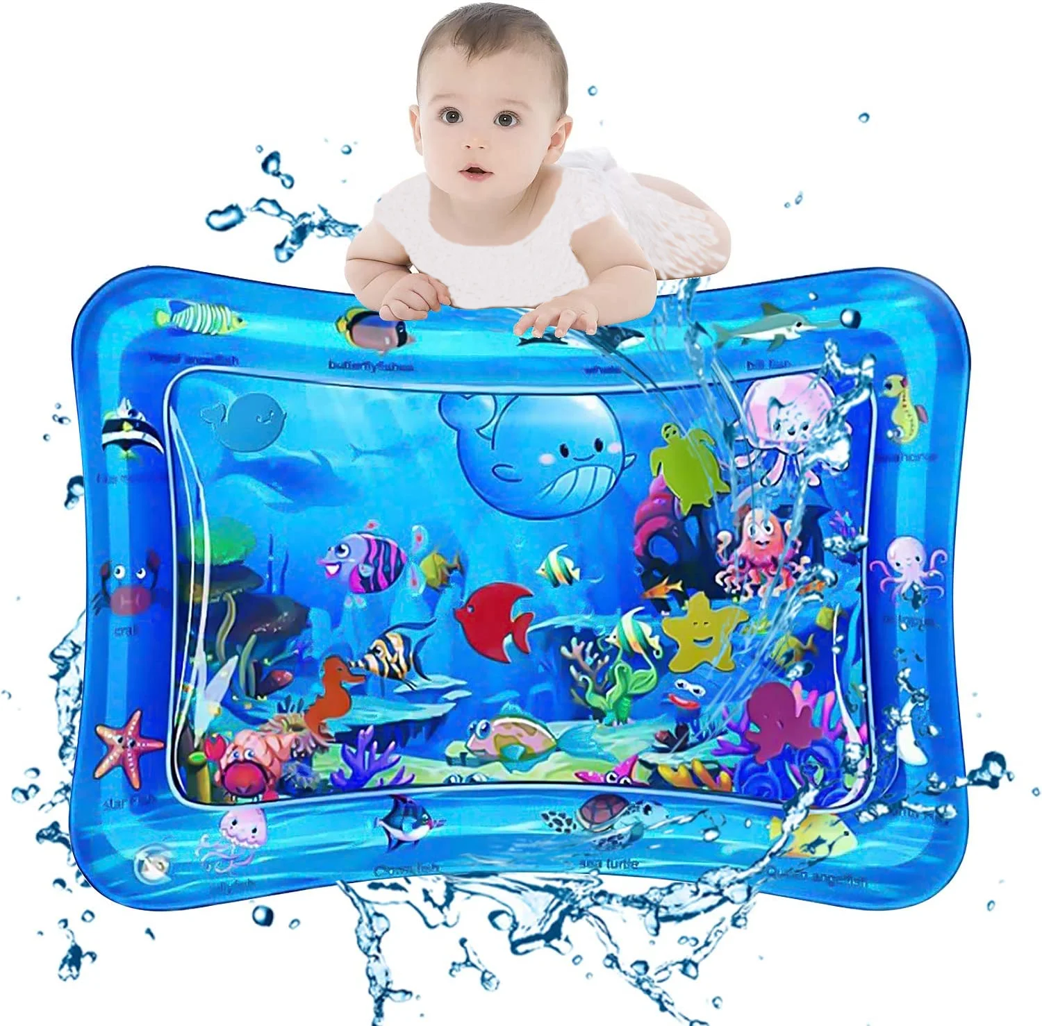 Надувной водный коврик для детей, бесплатный образец, детский коврик для живота, для детей 3, 6, 9 месяцев, детский водный игровой коврик