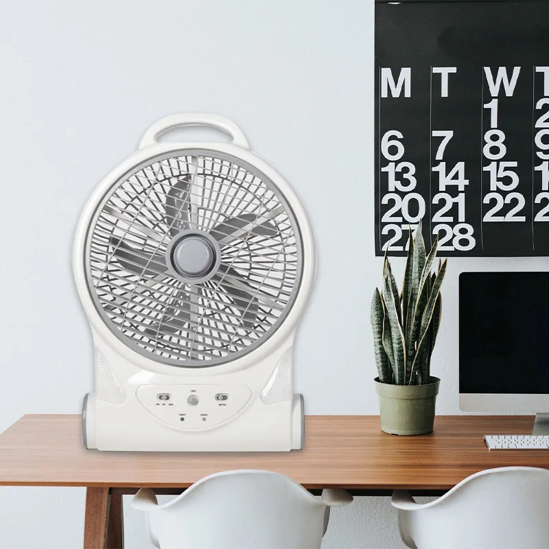 10 inch electric table fan portable solar camping fan with holder