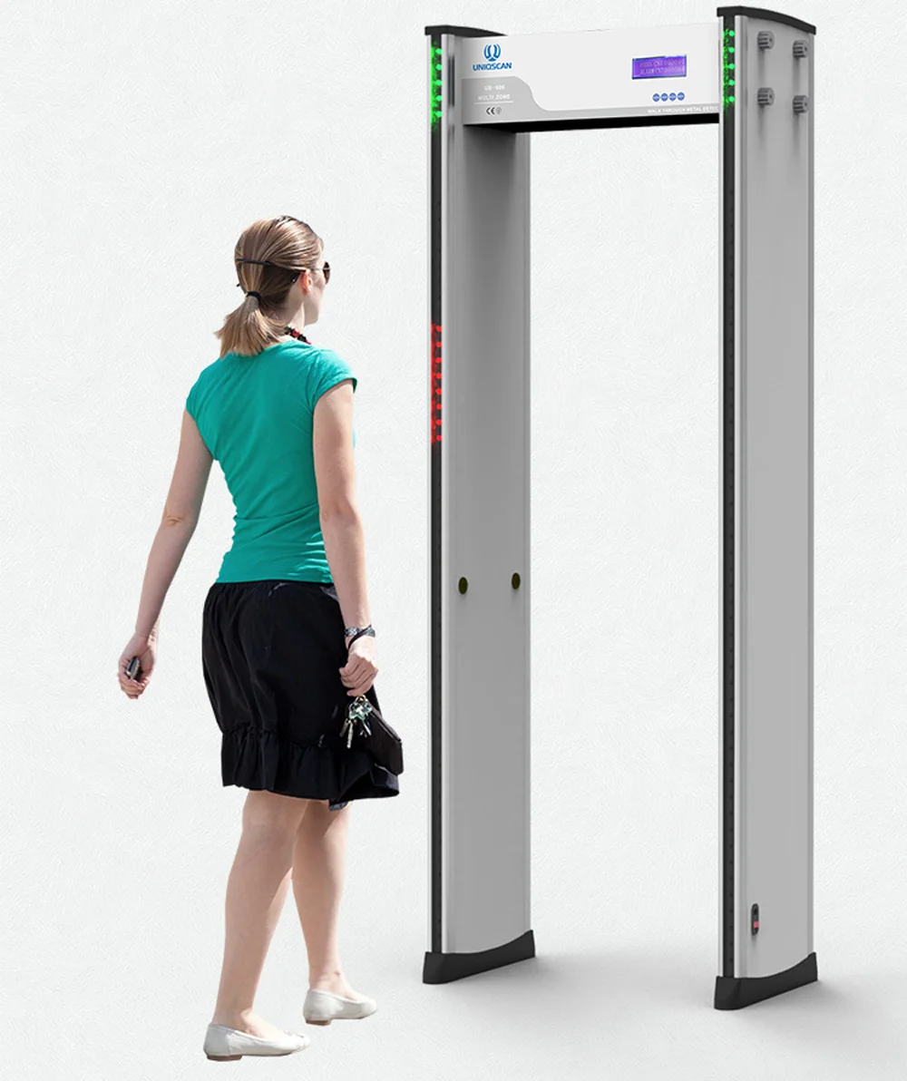 Uniqscan UB600 Walk-Through Multi-Zone Metal Detector for School Building Entrance