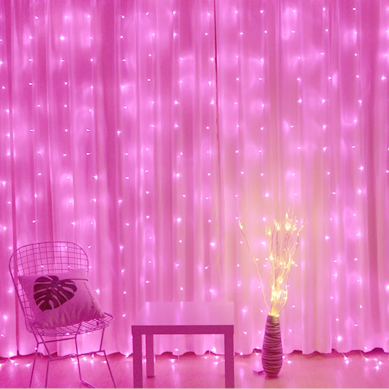 3mx1m 3mx2m  3x3m 120 192 300 Led Christmas Halloween Holiday String Led lighting Window Curtain Fairy Lights For Wedding d