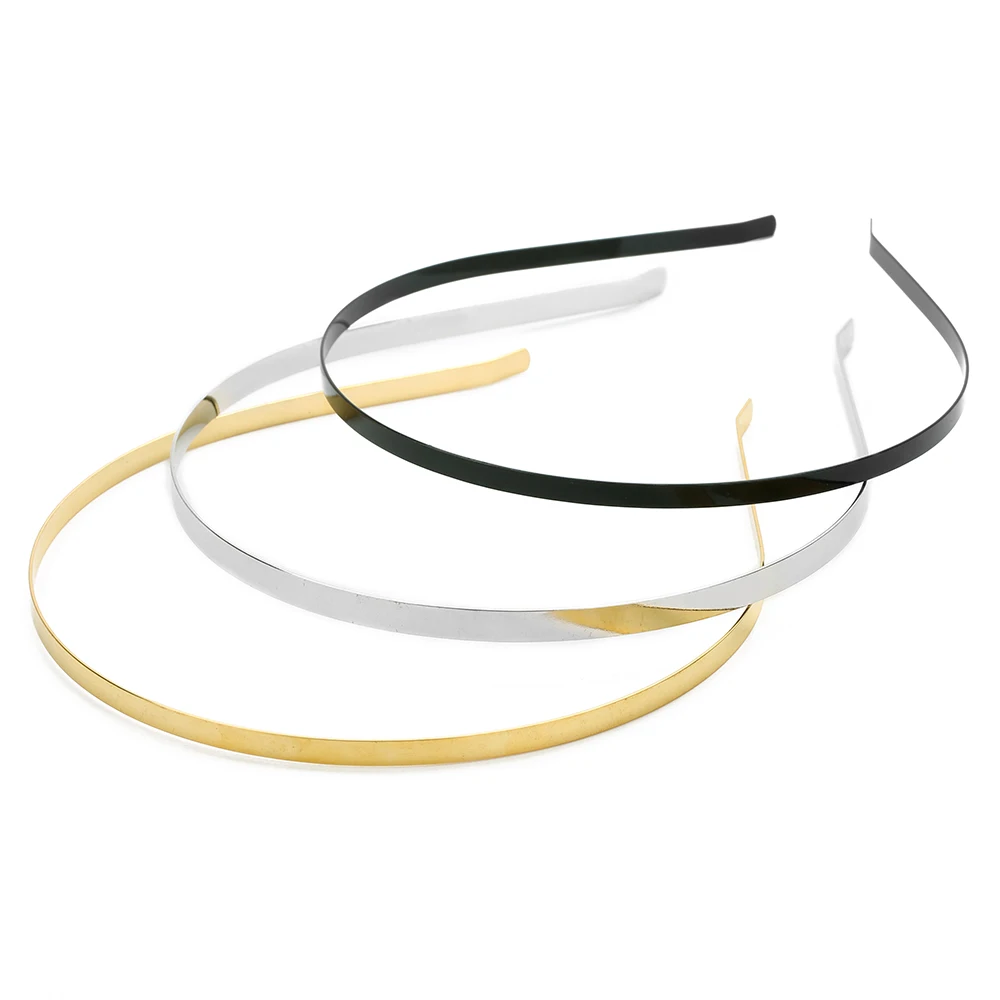 5mm Width Head Bands Hair Jewelry Gold Silver Stainless Steel Hair Bands Hairwear Base Setting DIY Jewelry