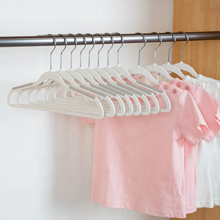 Assessed Golden Supplier Plastic Colorful Kids Hangers Durable Children Non-Slip Small Plastic Clothes Hangers