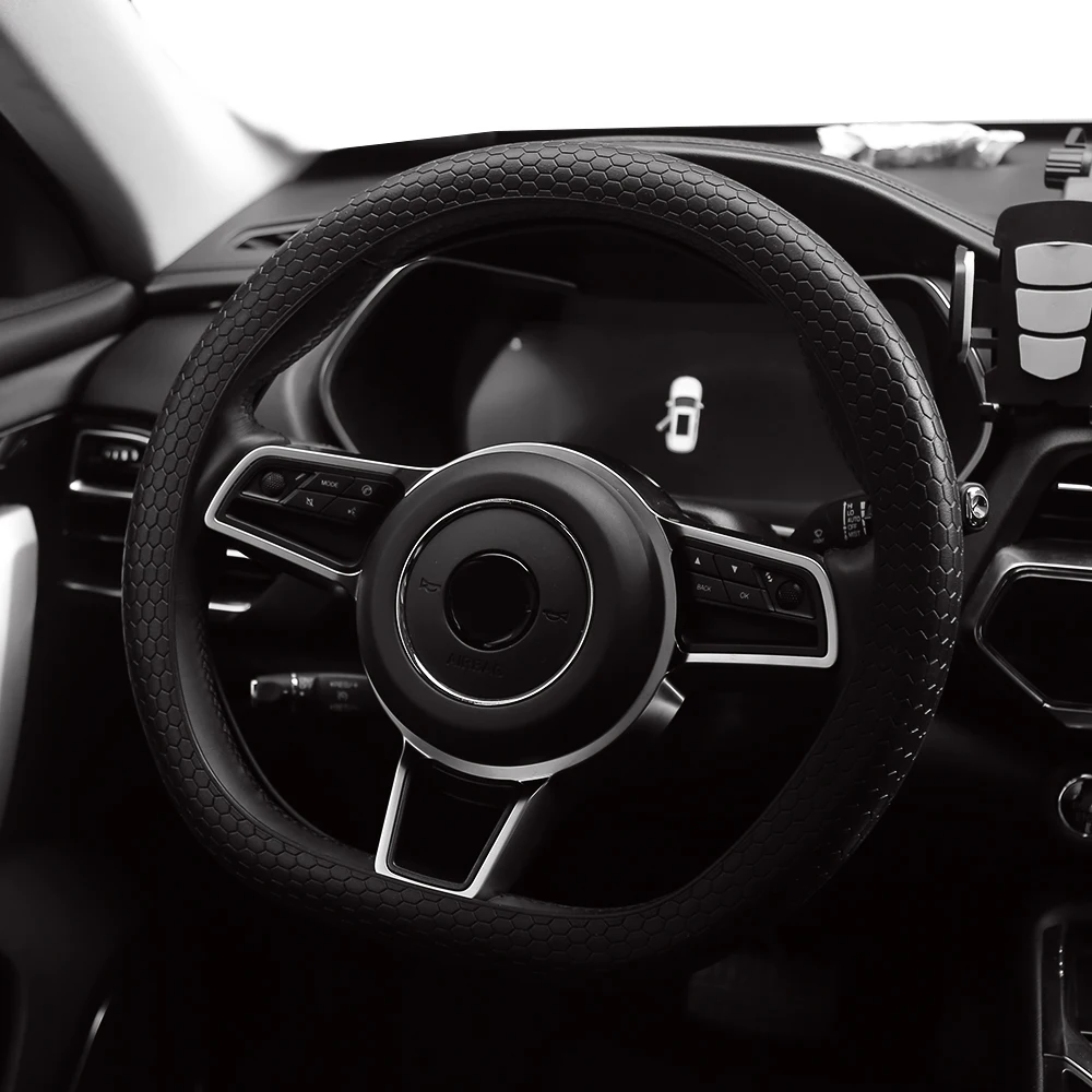 Honeycomb Pattern Cheap Colorful Pink Purple Blue Black Plastic Rubber Resin Silicone Steering Wheel Covers