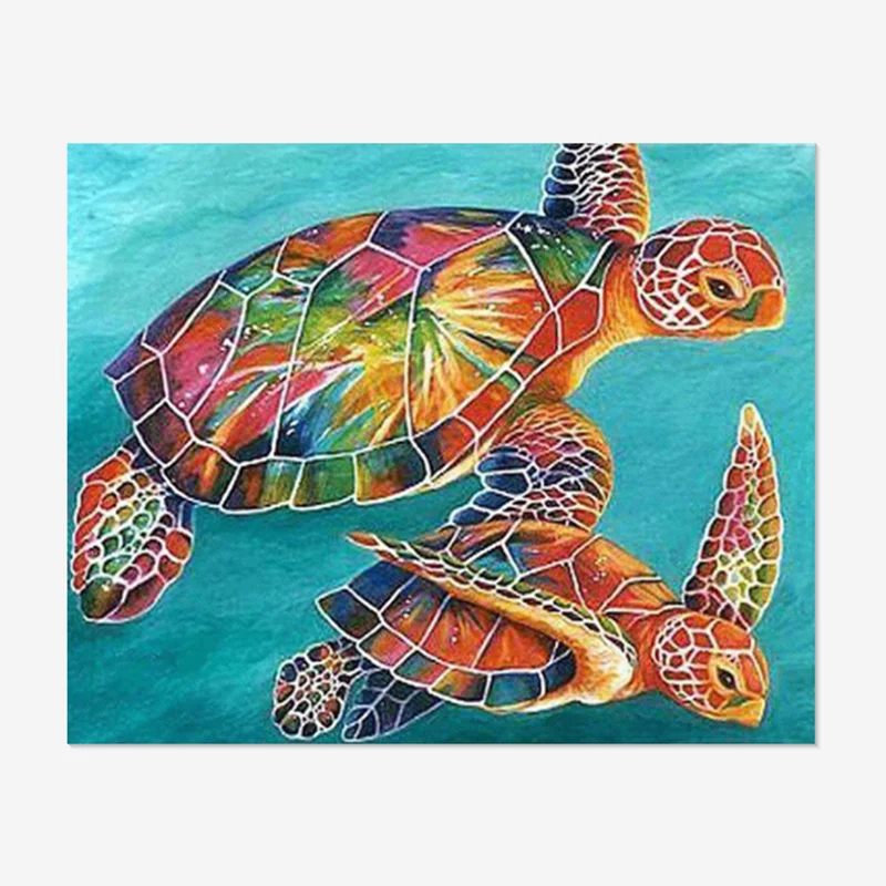 Photo Custom 5D Diamond Painting Sea Turtle Animal Full Drill Rhinestone DIY Home Decor Wall Paintings OEM/ODM Wholesale