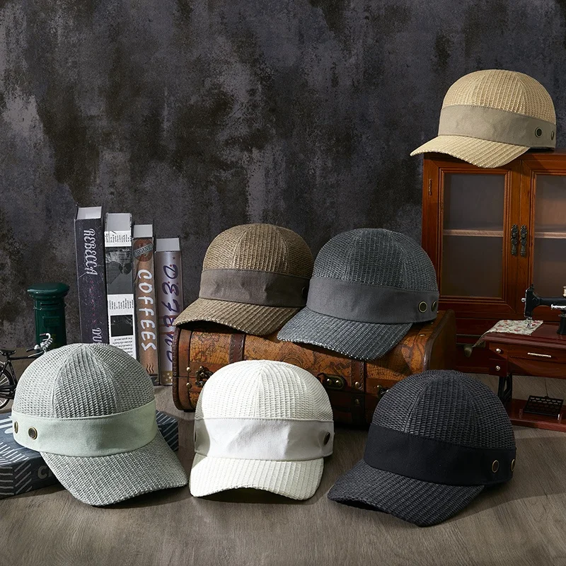 Original peaked cap summer vintage baseball cap male  hats and caps Straw hat