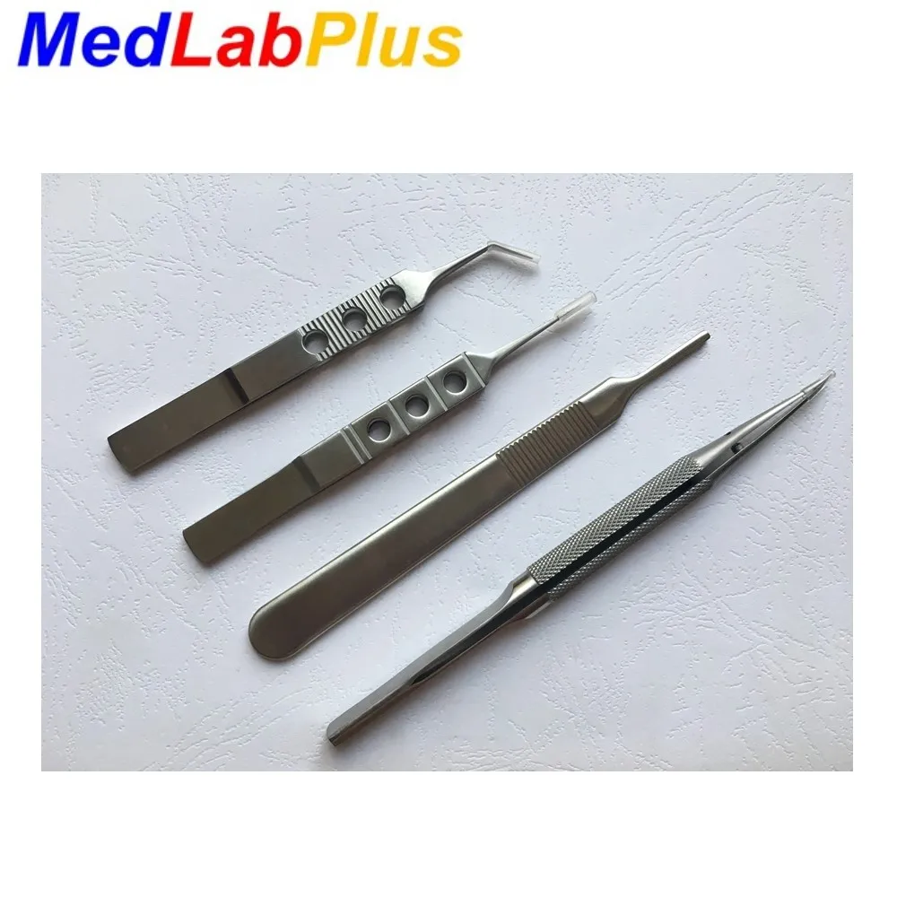2022 Hair Transplant Micro Forceps set Fue machine Tweezer straight curved angled forceps
