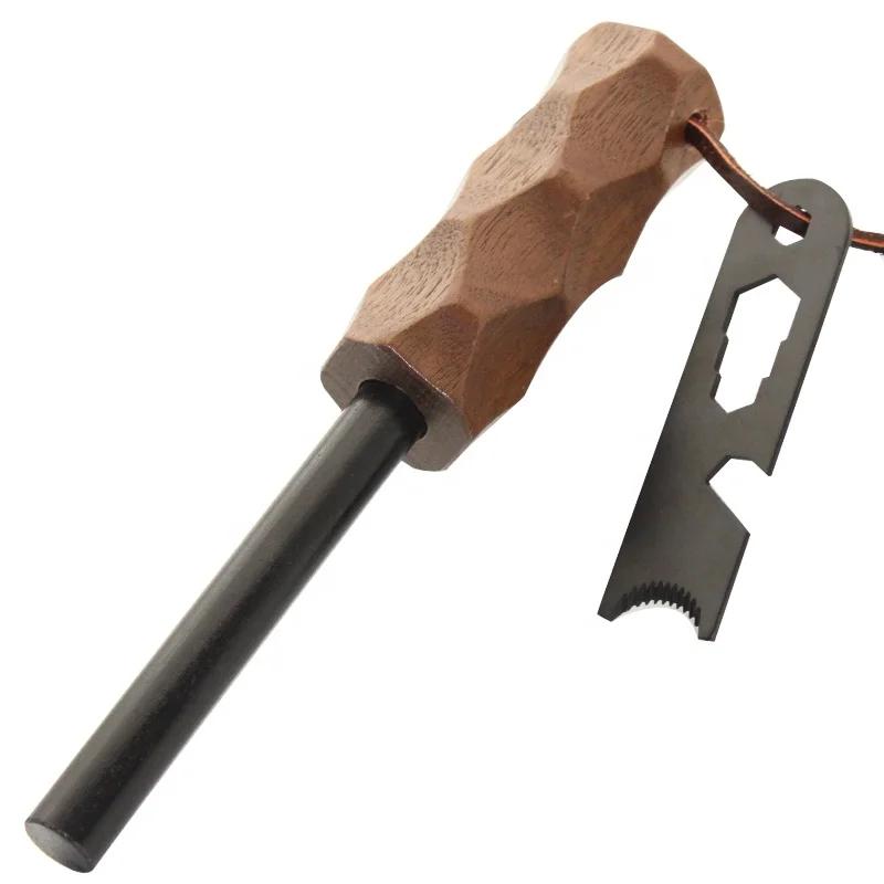 Survival Gear Emergency Sparks Lighter Weatherproof EDC Ferro Rod Fire Starter Kit with Multi-Tools Striker