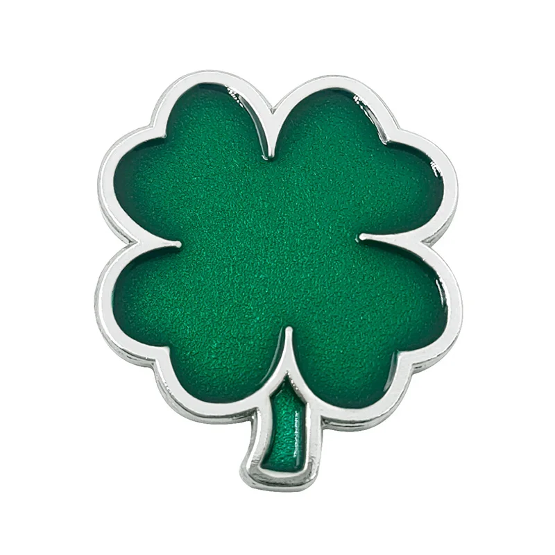 Hot sales Four-leaf Clover golf ball marker hat clip pin in stock golf mark custom golf ball marker
