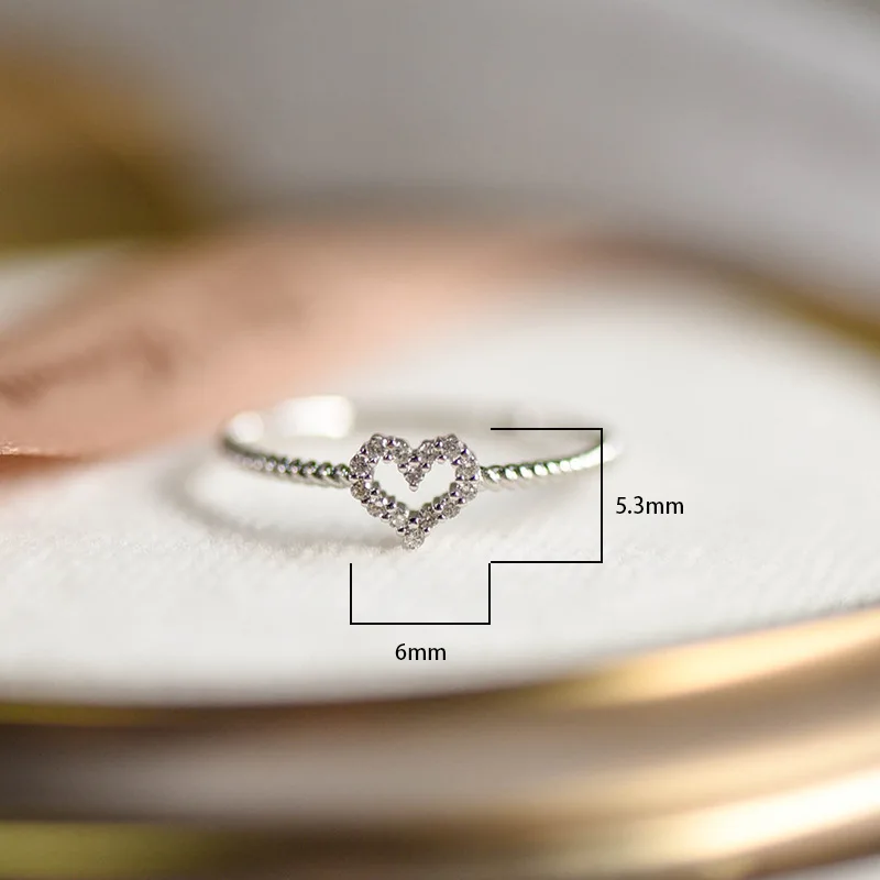 18 carat Solid white Gold Heart Shape White Diamond Ring