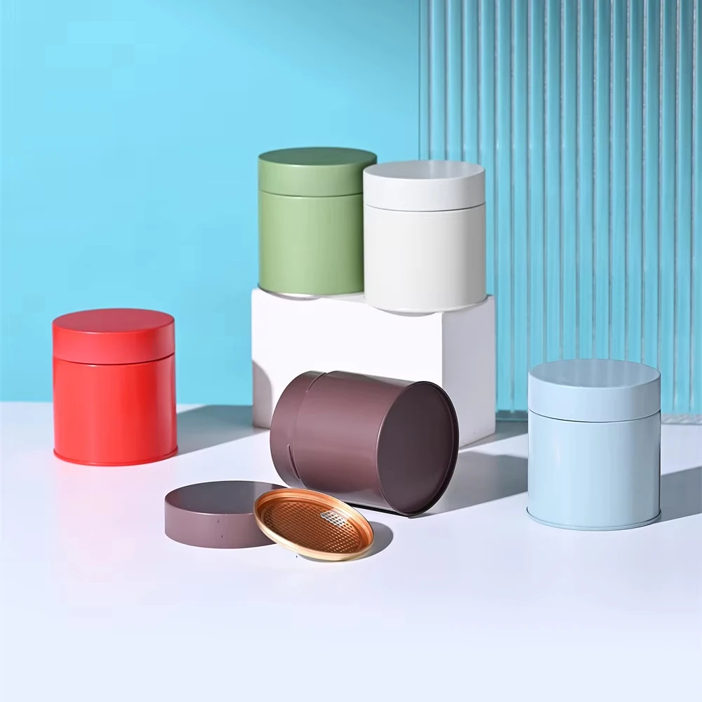 83 tin cans packaging custom logo tea or coffee powder tinplate cans with hand pressing sealing