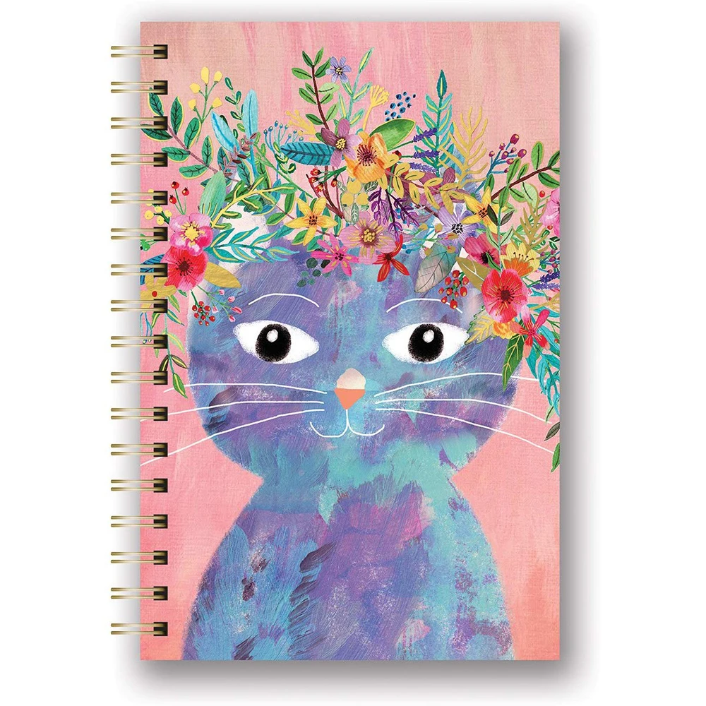 Fancy Floral Hard Cover University Spiral Diary Journal Bound Notebook