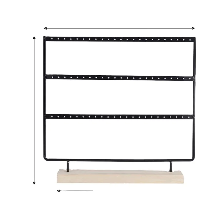 Earring Organizer Holder 3-Layer 72 Holes Earring Holder Jewelry Tower with Wooden Base Jewelry Organizer Earring Display Stand