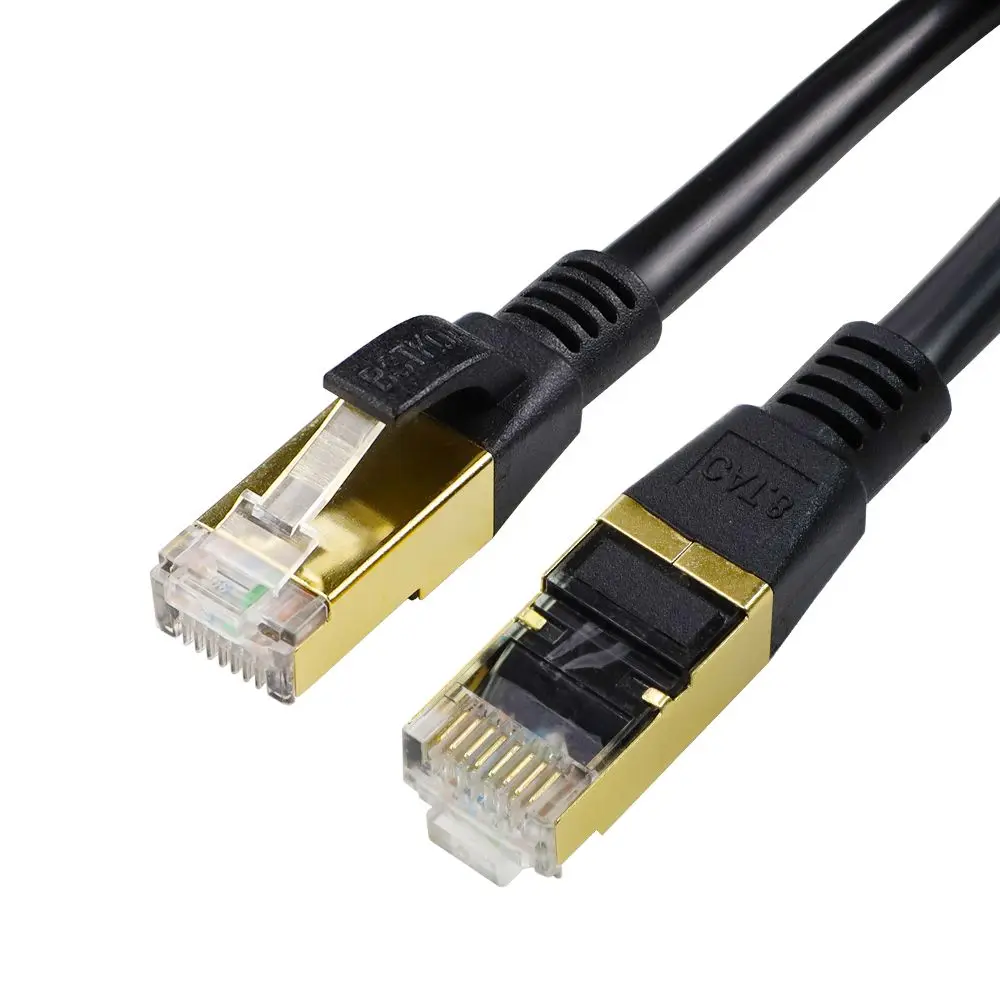 Best Cat 8 Ethernet Round Panel Mount Extension 28AWG Ethernet Cable RJ 45 for Gaming Streaming Laptop
