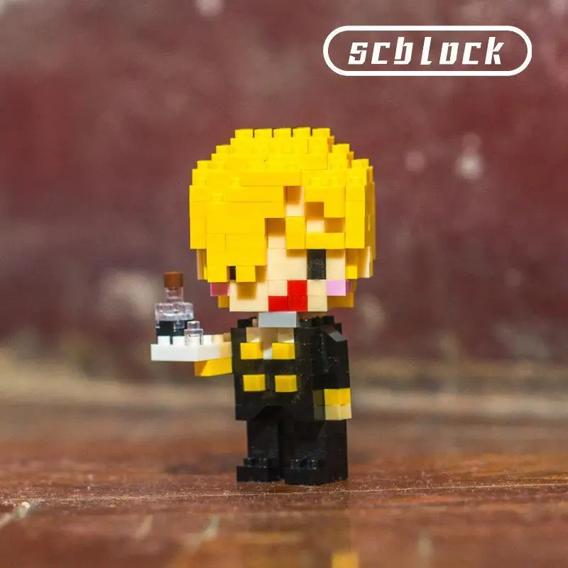 Mini DIY Toys Figurine 1 PIECE ZORO ACE LUFFY NAMI CHOPPER BOA SANJI LAW Building Bricks PVC Anime Figure for Kids