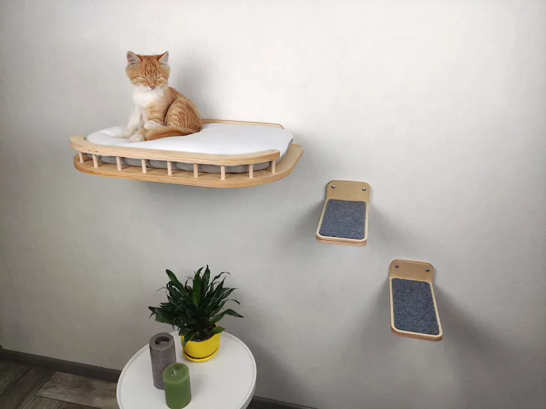 Hot Sale Pet wall furniture wall bed Cat tree tower Cat shelves with steps Cat jungle gym house furniture