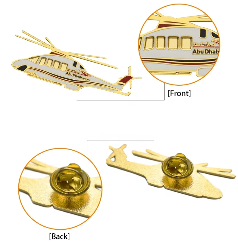 Hot sale of high quality imitation enamel metal gold plated aircraft model badges