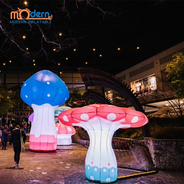 large inflatable mushroom model led lighting decoration props for party