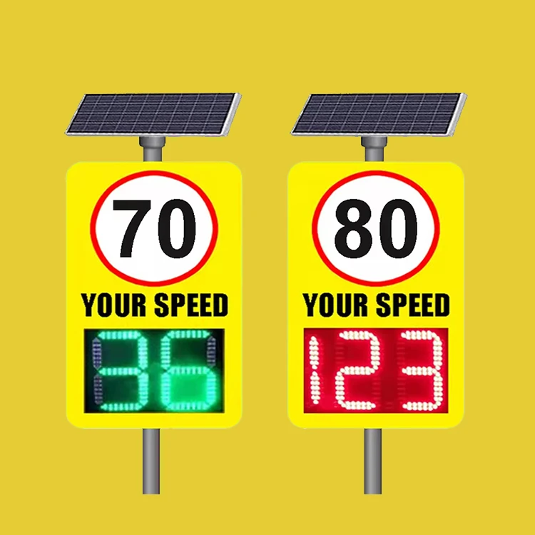 Outdoor Traffic Road Warning Sign Radar Speed Camera Electronic Solar Powered Radar Speed Signs