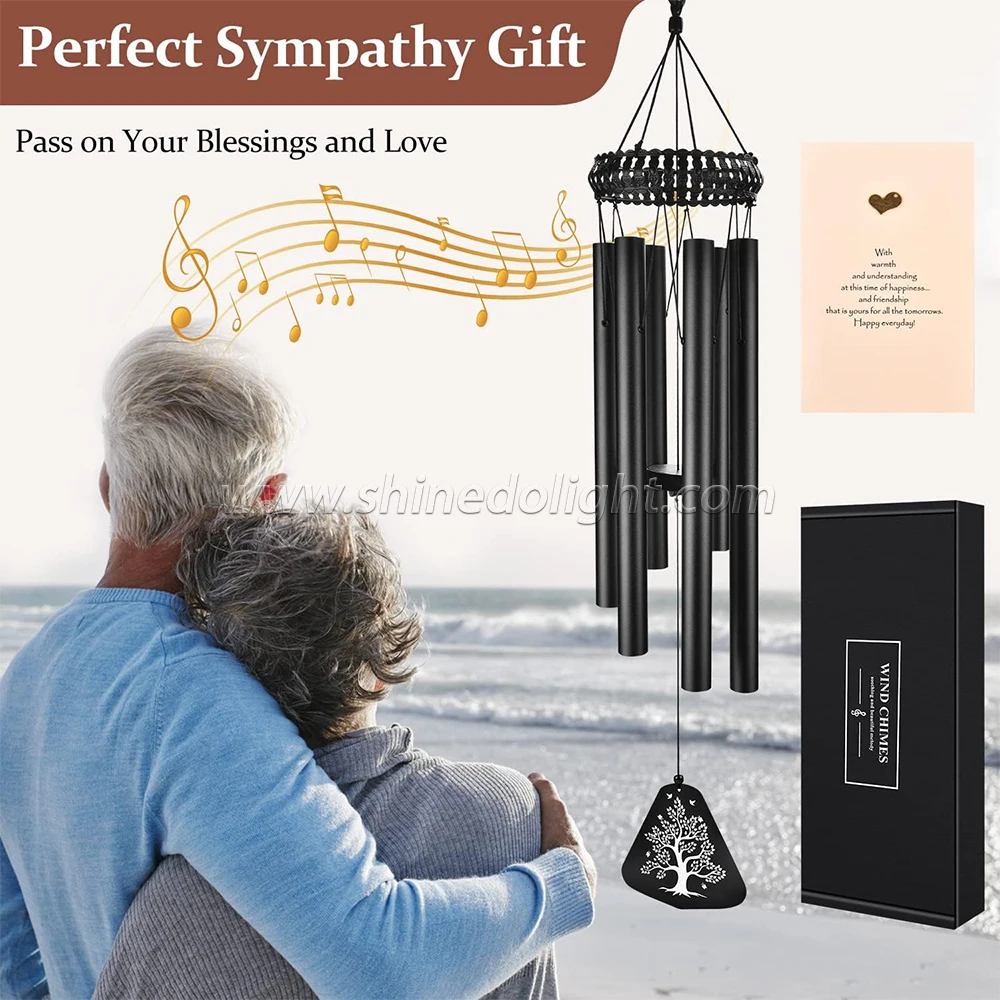 30 Inch Wind Bell Wall Hanging 6 Tubes Wind Chimes Bell Waterproof Windchimes Bells Housewarming Gift Home Courtyard Decorations