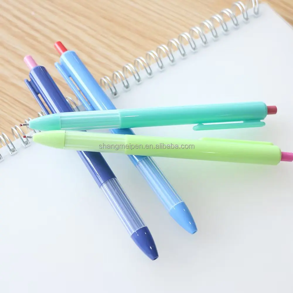 Wholesale Multi-Color 1.0mm Smooth Writing Semi-Gel Pen Cute  Plastic Ballpoint Pen with Black Blue Ink