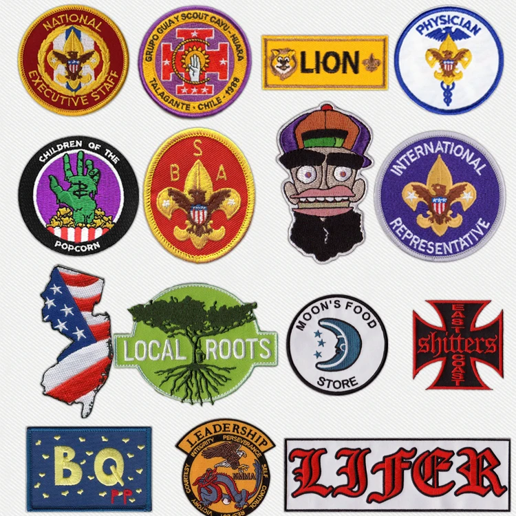 No Minimum Order Quantity Sew On Personalized Brand Fashion Letters Logo Custom Cool Jeans Cheap Chenille Embroidery Patches