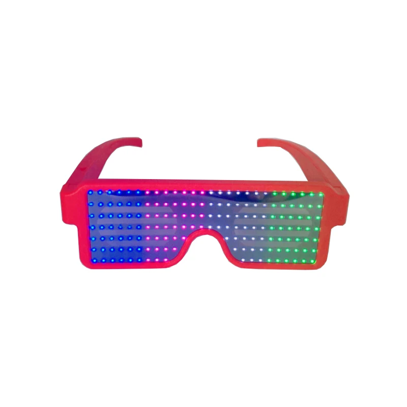 Wholesale Large Plastic LED Light-Up Shutter Glasses Funny Party Eyewear 8 Modes USB Rechargeable Party Gifts