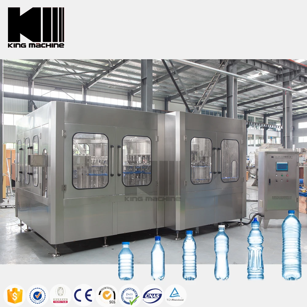 Factory King Machine Automatic PET Bottle Mineral Water Bottle Filling Machine for 250-2000ml Round Square Flat Plastic Bottle