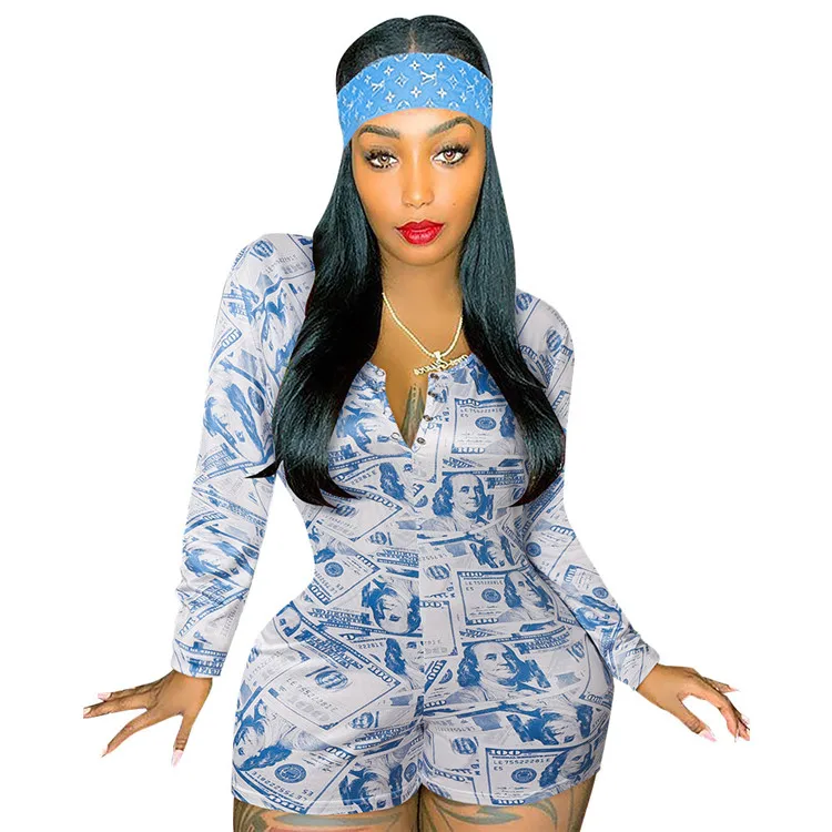 Wholesale Print Adult Onesie Pajamas Sexy Womens Designer Nightwear Shorts Party Billions Onesie